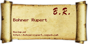 Bohner Rupert névjegykártya
